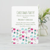 Ornamenten voor kerstdagen met waterkleurige feest kaart (Staand voorkant)