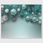 Ornamenten voor kerstfeestdagen - Blauwgroen Cadeaupapier (Vlak)