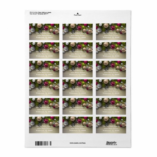 Ornamenten voor kerstfeestdagen - Multi Etiket (Full Sheet)