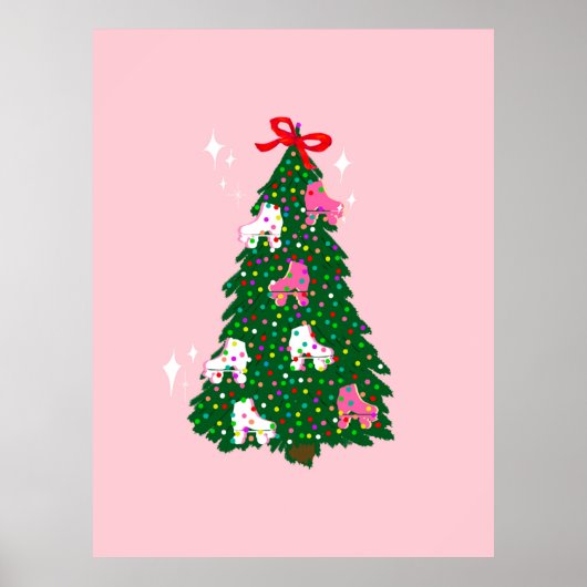 Ornamenten voor kerstkerstkerstrolSchaats Poster (Voorkant)