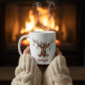 Ornamenten voor kerstrenrendieren | Rustisch hout Koffiemok