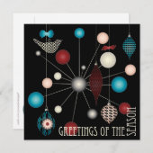 Ornamenten voor kerstretro feestdagenkaart (Voorkant / Achterkant)