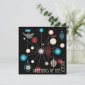 Ornamenten voor kerstretro feestdagenkaart (Staand voorkant)