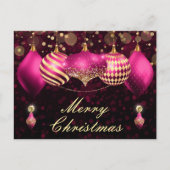 Ornamenten voor roze en gouden kerst feestdagenkaart (Voorkant)