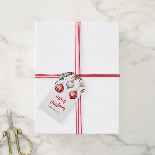  Ornamenten Vrolijk Kerstcadeau Label Cadeaulabel (Met Touw)