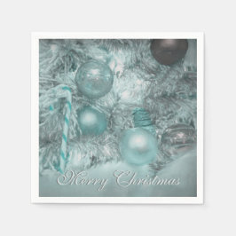 Ornamenten Vrolijk Kerstfeest Blauwgroen Groene Bo Servet