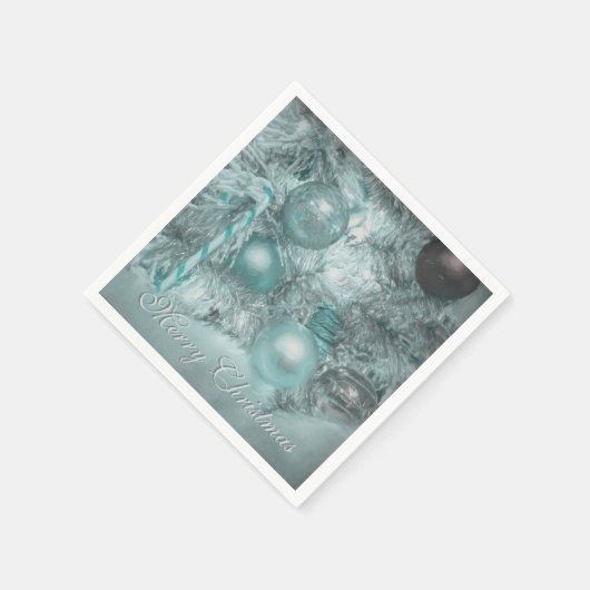 Ornamenten Vrolijk Kerstfeest Blauwgroen Groene Bo Servet (Hoek)