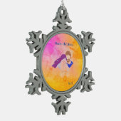 Ornamenten. Vrolijk kerstfeest Tin Sneeuwvlok Ornament (Links)