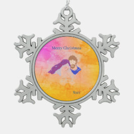 Ornamenten. Vrolijk kerstfeest Tin Sneeuwvlok Ornament