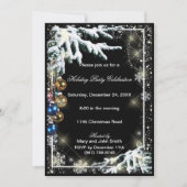 Ornamenten Winter Pine Kerstparty uitnodiging (Voorkant)