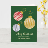 Ornamenten zoon en familie vrolijk kerstfeest kaart (Gele Bloem)