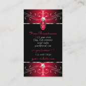 Ornamenten Zwarte Crimson Rode Juwelen Initialen Visitekaartje (Achterkant)