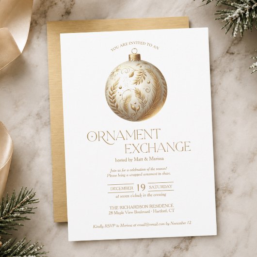 Ornamentenuitwisseling Kerstfeest Kaart