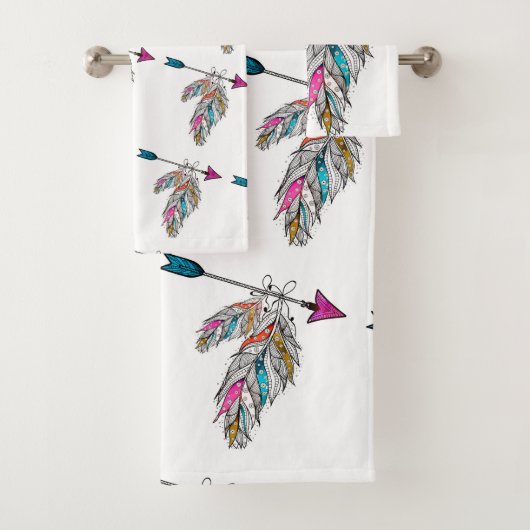 ornamentievrije veren hangen met boho-stijl bad handdoek (Insitu)