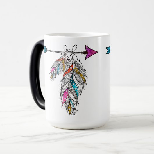 ornamentievrije veren hangen met boho-stijl magische mok (Voorkant links)