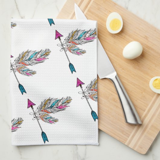 ornamentievrije veren hangen met boho-stijl theedoek (Quarter Fold)