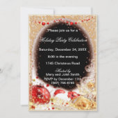 Ornaments Filigree Lijst Kerstparty Invite Kaart (Voorkant)