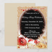 Ornaments Filigree Lijst Kerstparty Invite Kaart (Voorkant / Achterkant)