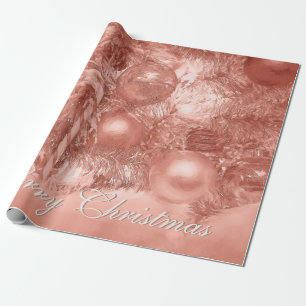 Ornaments Merry Kersttree Roos Gold Holiday Cadeaupapier