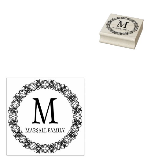 Ornaments Monogrammed Modern Design Rubberstempel (Gestempeld)