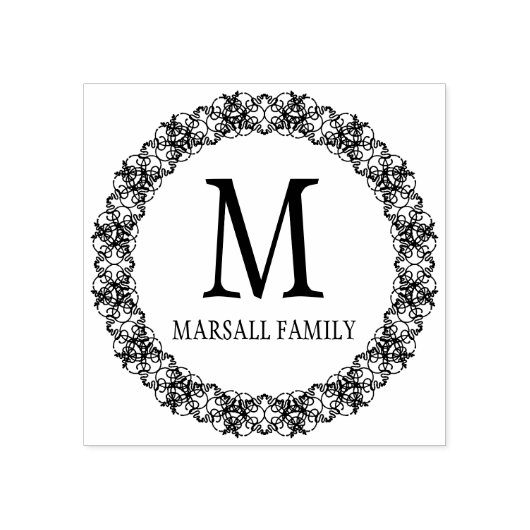 Ornaments Monogrammed Modern Design Rubberstempel (Afrduk)
