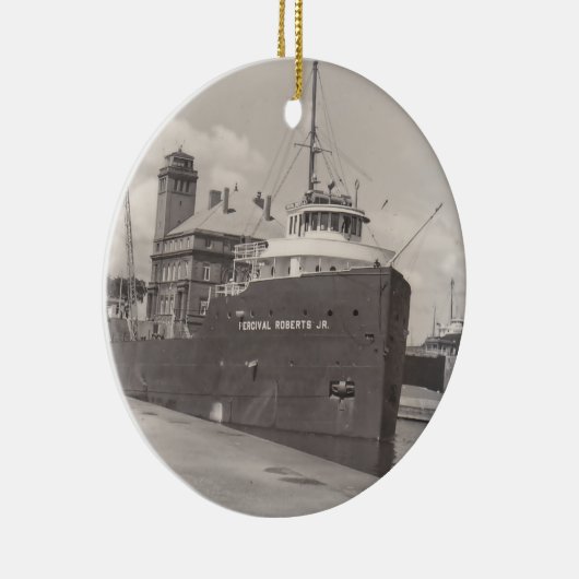 Ornaments Ore Freighter  Soo Locks Michigan Keramisch Ornament (Rechts)