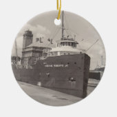 Ornaments Ore Freighter  Soo Locks Michigan Keramisch Ornament (Voorkant)