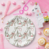 Ornaments Pine Candy Canes Festive Christmas Papieren Bordje (Feest)