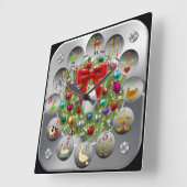 Ornaments Wreath ~ The 12 Days Of Christmas Vierkante Klok (Hoek)