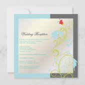 Ornamentwijnstok/aqua blauw/groen/grijs kaart (Achterkant)