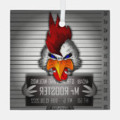 Ornance En Glas Mr Rooster Glas Ornament (Achterkant)