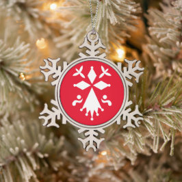 Ornance Flocon De Neige Hermine de Bretagne Tin Sneeuwvlok Ornament