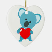 Ornance Koala Patroonhart en zijn rode hart Keramisch Ornament (Rechts)
