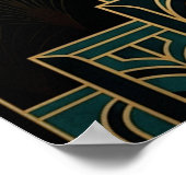 Ornate Art Deco Snake Serpent Gold Coil Poster (Hoek)