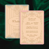 Ornate Art Nouveau Wedding Invitation Kaart