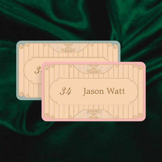 Ornate Art Nouveau Wedding Plaatskaartje