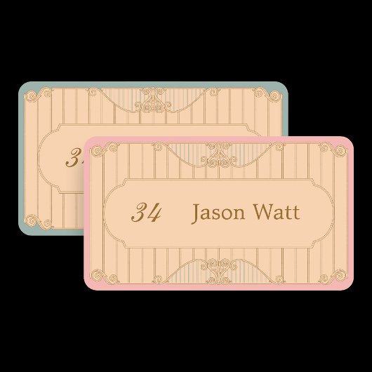 Ornate Art Nouveau Wedding Plaatskaartje