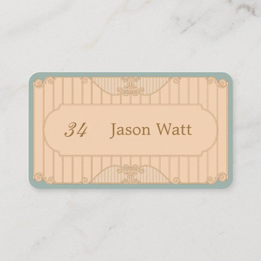 Ornate Art Nouveau Wedding Plaatskaartje (Achterkant)