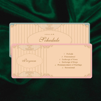 Ornate Art Nouveau Wedding Programmakaart