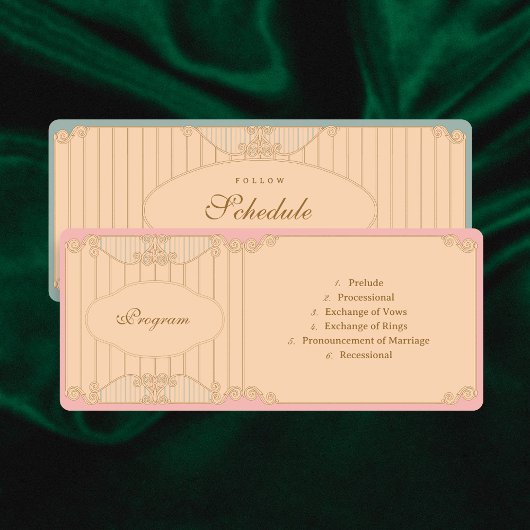 Ornate Art Nouveau Wedding Programmakaart
