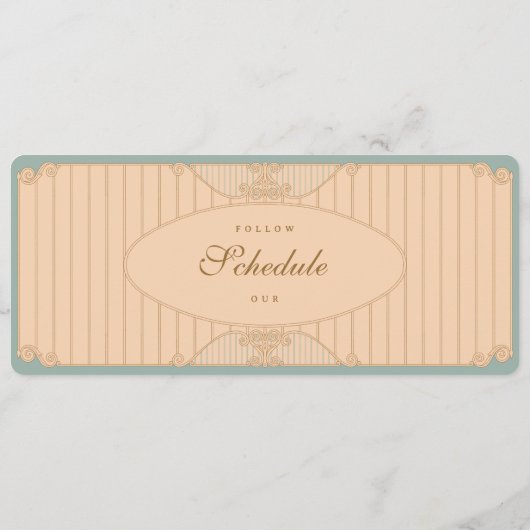 Ornate Art Nouveau Wedding Programmakaart (Achterkant)