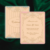 Ornate Art Nouveau Wedding Reception Invitation Kaart