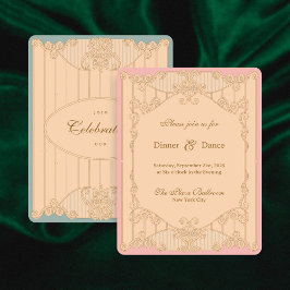Ornate Art Nouveau Wedding Reception Invitation Kaart