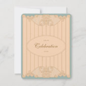 Ornate Art Nouveau Wedding Reception Invitation Kaart (Achterkant)