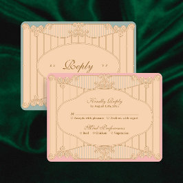 Ornate Art Nouveau Wedding RSVP Card