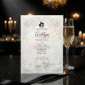 Ornate Baroque Angel & Swan Cameo Art Wedding Kaart