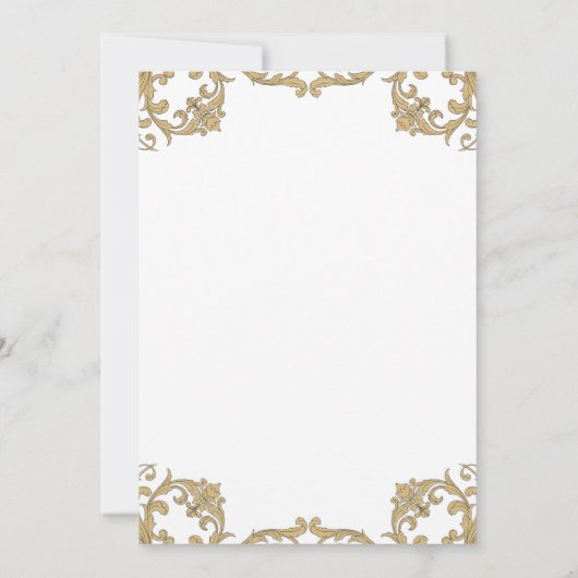 Ornate Baroque Bible Verse Christian Wedding   Kaart (Achterkant)