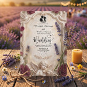 Ornate Baroque Cherub & Rose Vintage Wedding Kaart