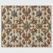 Ornate Baroque Christmas Pattern Wrapping Paper Cadeaupapier (Vlak)