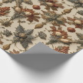 Ornate Baroque Christmas Pattern Wrapping Paper Cadeaupapier (Hoek)